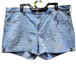 Sz 16 OLD NAVY Light Wash 4 Pocket Folded Leg Cuff Denim Shorts